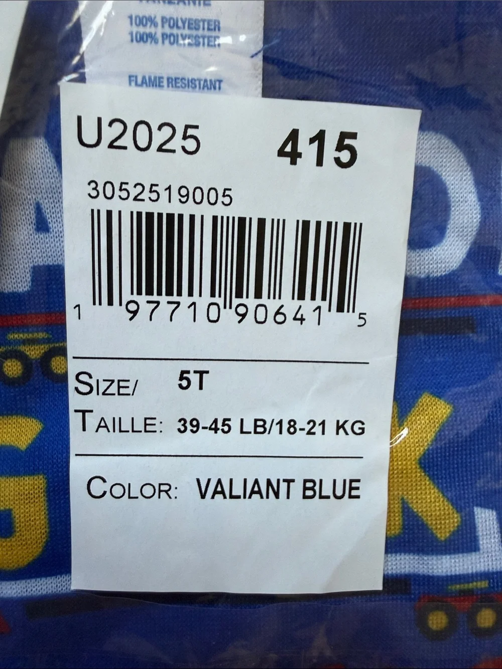 PJ PLACE 🚒🛻VALIANT BLUE ALPHABET TRUCK 3-PIECE PAJAMA SET🛻🚒 SIZE 5T 🌟NWT🌟